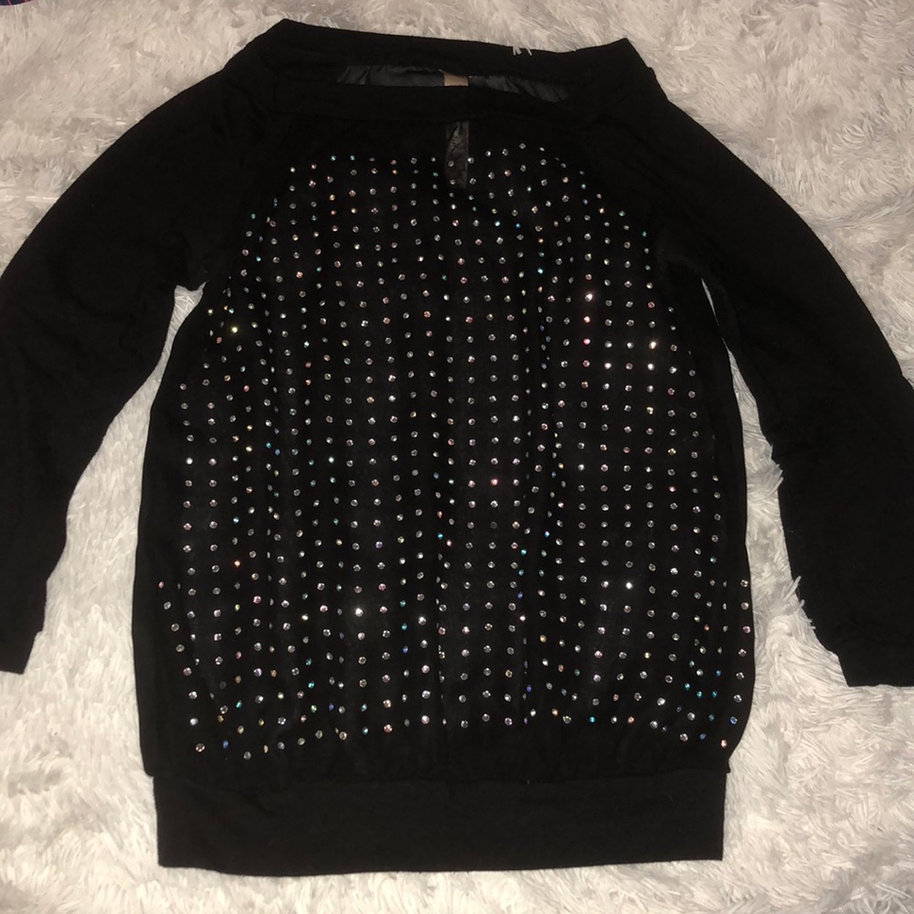 Scotty see through blouse with diamonds on it!
